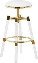 Load image into Gallery viewer, Venus White Faux Leather Adjustable Stool