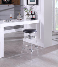 Load image into Gallery viewer, Venus Black Faux Leather Adjustable Stool