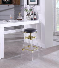 Load image into Gallery viewer, Venus Black Faux Leather Adjustable Stool