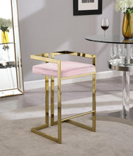 Load image into Gallery viewer, Ezra Pink Velvet Stool