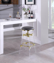 Load image into Gallery viewer, Venus Grey Faux Leather Adjustable Stool