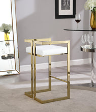 Load image into Gallery viewer, Ezra White Faux Leather Stool