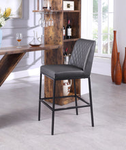 Load image into Gallery viewer, Bryce Grey Faux Leather Stool