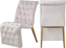 Load image into Gallery viewer, Curve Cream Velvet Dining Chair