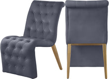 Load image into Gallery viewer, Curve Grey Velvet Dining Chair