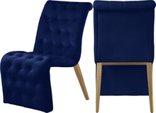 Load image into Gallery viewer, Curve Navy Velvet Dining Chair