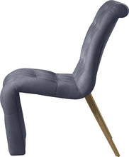 Load image into Gallery viewer, Curve Grey Velvet Dining Chair
