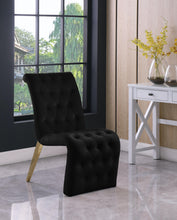 Load image into Gallery viewer, Curve Black Velvet Dining Chair