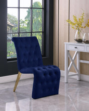 Load image into Gallery viewer, Curve Navy Velvet Dining Chair