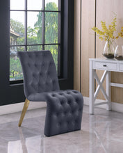 Load image into Gallery viewer, Curve Grey Velvet Dining Chair
