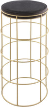 Load image into Gallery viewer, Rebar Grey Velvet Bar Stool