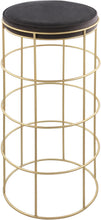 Load image into Gallery viewer, Rebar Grey Velvet Bar Stool