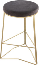 Load image into Gallery viewer, Tres Grey Velvet Counter Stool