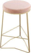 Load image into Gallery viewer, Tres Pink Velvet Counter Stool