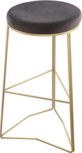 Load image into Gallery viewer, Tres Grey Velvet Bar Stool
