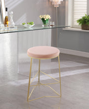 Load image into Gallery viewer, Tres Pink Velvet Counter Stool