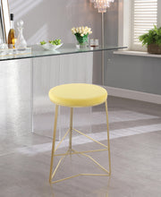 Load image into Gallery viewer, Tres Yellow Velvet Counter Stool