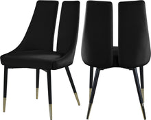 Load image into Gallery viewer, Sleek Black Velvet Dining Chair