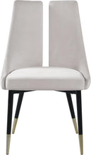 Load image into Gallery viewer, Sleek Cream Velvet Dining Chair