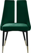Load image into Gallery viewer, Sleek Green Velvet Dining Chair