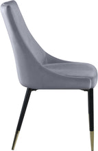 Load image into Gallery viewer, Sleek Grey Velvet Dining Chair