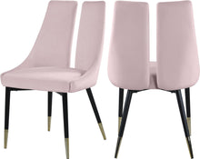 Load image into Gallery viewer, Sleek Pink Velvet Dining Chair