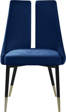 Load image into Gallery viewer, Sleek Navy Velvet Dining Chair