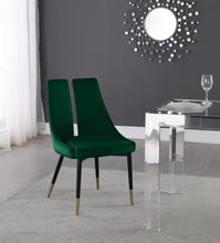 Load image into Gallery viewer, Sleek Green Velvet Dining Chair