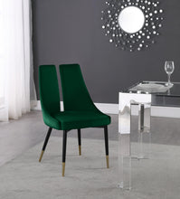 Load image into Gallery viewer, Sleek Green Velvet Dining Chair