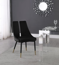 Load image into Gallery viewer, Sleek Black Velvet Dining Chair