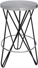 Load image into Gallery viewer, Mercury Black / Silver Counter Stool
