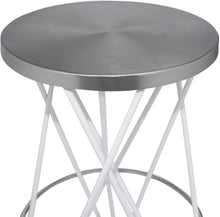 Load image into Gallery viewer, Mercury White / Silver Counter Stool