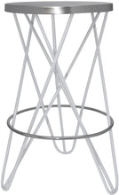 Load image into Gallery viewer, Mercury White / Silver Counter Stool