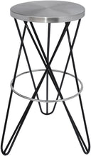 Load image into Gallery viewer, Mercury Black / Silver Bar Stool