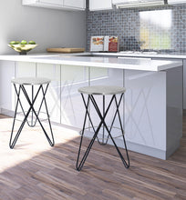 Load image into Gallery viewer, Mercury Black / Silver Counter Stool