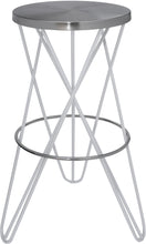 Load image into Gallery viewer, Mercury White / Silver Bar Stool