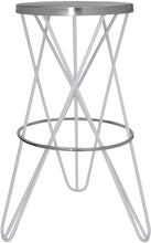 Load image into Gallery viewer, Mercury White / Silver Bar Stool