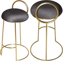 Load image into Gallery viewer, Ring Grey Velvet Counter Stool