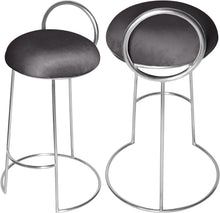 Load image into Gallery viewer, Ring Grey Velvet Counter Stool