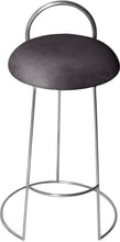 Load image into Gallery viewer, Ring Grey Velvet Counter Stool