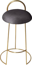 Load image into Gallery viewer, Ring Grey Velvet Counter Stool
