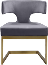 Load image into Gallery viewer, Alexandra Grey Velvet Dining Chair