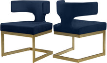 Load image into Gallery viewer, Alexandra Navy Velvet Dining Chair