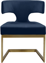 Load image into Gallery viewer, Alexandra Navy Velvet Dining Chair