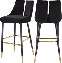 Load image into Gallery viewer, Sleek Black Velvet Stool