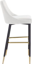 Load image into Gallery viewer, Sleek Cream Velvet Stool
