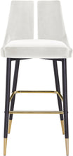 Load image into Gallery viewer, Sleek Cream Velvet Stool