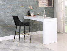 Load image into Gallery viewer, Sleek Black Velvet Stool
