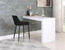 Load image into Gallery viewer, Sleek Black Velvet Stool
