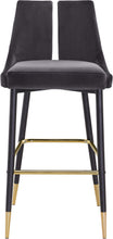 Load image into Gallery viewer, Sleek Grey Velvet Stool